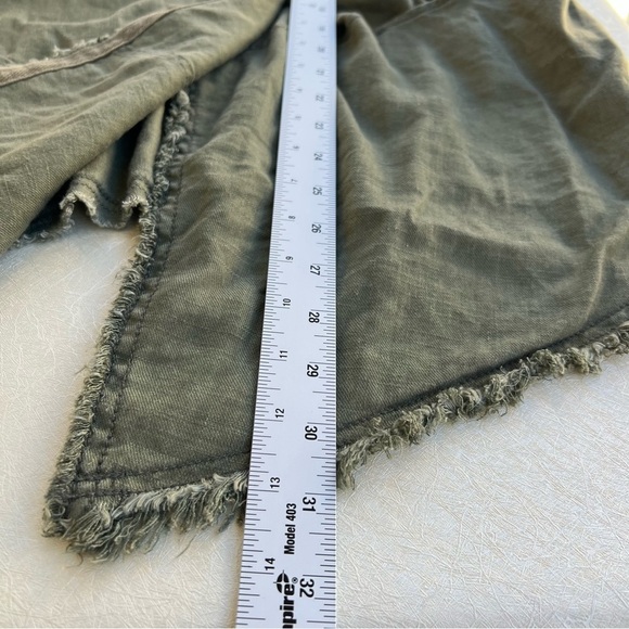 Free People Over Size Asymmetrical Olive Green Snap Hoodie Women Size Sm… - Picture 6 of 10